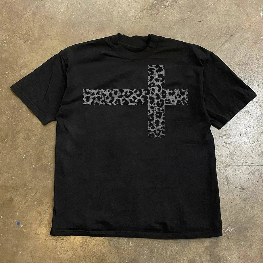 Leopard Cross Tee
